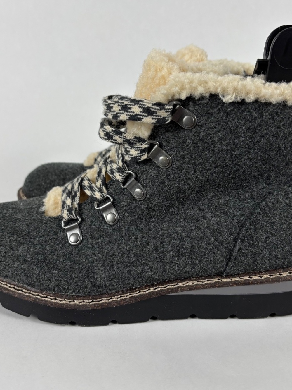 Madden NYC, Hiker Lace Up, Campaign Boots,‎ Women's Size 9, Eco Lux, Dark Gray - Picture 5 of 12